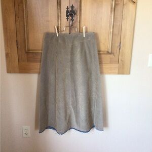 Talbots Cream Midi A-line Skirt for Work